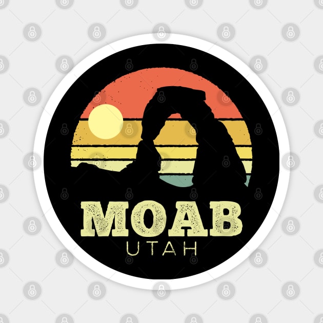 Moab Utah Arches Vintage Sunset Magnet by DetourShirts